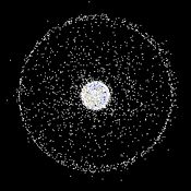 Objects in GEO as seen from above the north pole