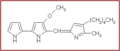 Chemical structure of Prodigiosin, the blood-red pigment produced by Serratia marcescens