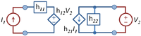 H-equivalent two-port showing independent variables