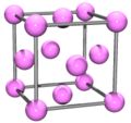 A unit cell of delta plutonium