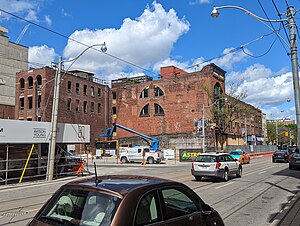 The work on a new Moss Park subway station has triggered redevelopment of the north side of Queen, between Church and Jarvis, 2022 05 17 (52080917888).jpg