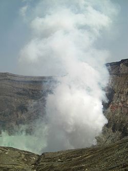 At the heart of Kyushu lies Mount Aso (阿蘇山 Aso-san), Japan's largest active volcano.