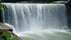 The falls of the Cumberland River in the Cumberland Falls State Park in Kentucky.